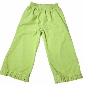 Girls Rosie Posie for Children in Bloon Lime Corduroy Wide Leg Pants Ruffle 2T